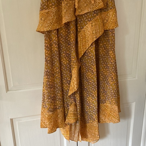Ulla Johnson Netra Dress in Citrine Size 6 Silk Ruffle Flutter Sleeve Midi Dress - Picture 6 of 16